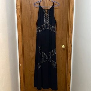 Black Maxi Dress with crochet detail
